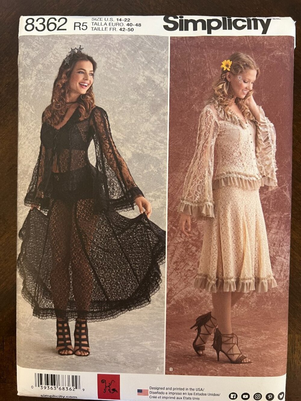 Simplicity 8362 Misses' Lace Blouse and Skirt Sewing Pattern, Sizes 6-14 NEW - Picture 6 of 7